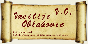 Vasilije Oblaković vizit kartica